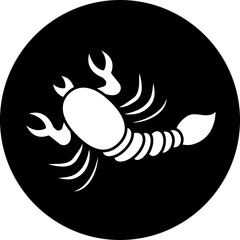 Scorpio Zodiac Sign in Black and White Color.