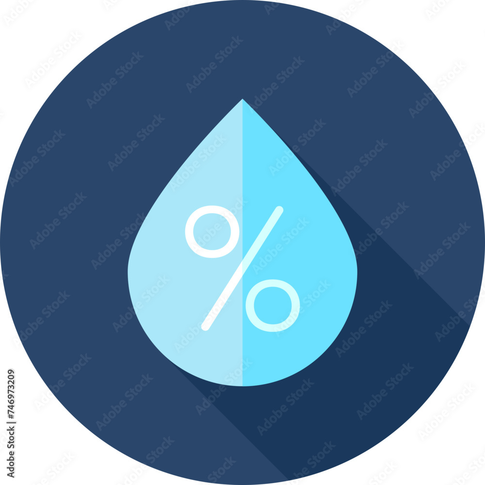 Canvas Prints water percentage icon in blue color.