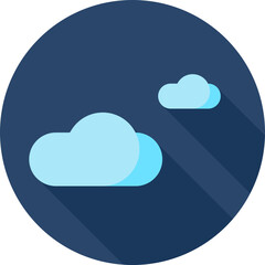 Flat style Clouds icon in blue color.