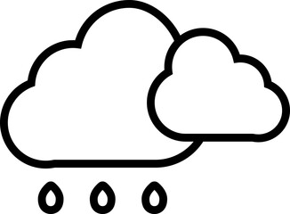 Line art illustration of Rain Weather icon.