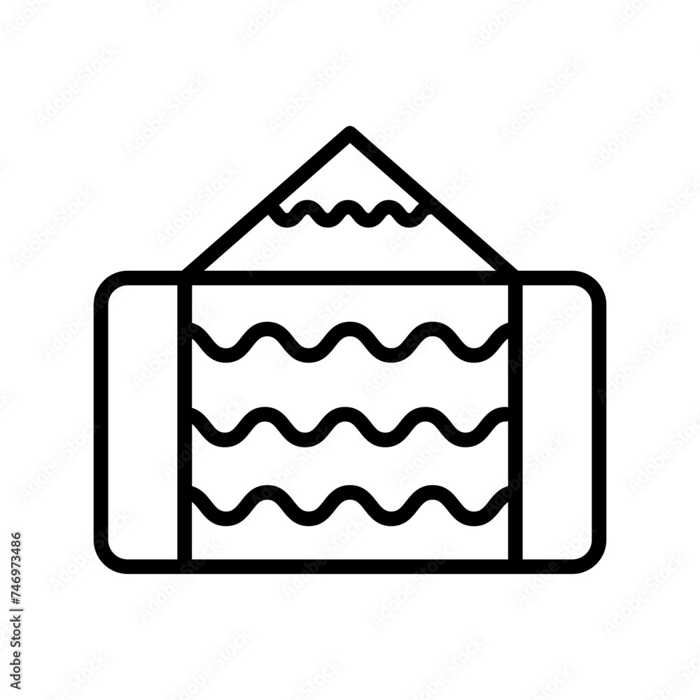 Poster line art virtual reality camera app in smartphone icon in flat style.