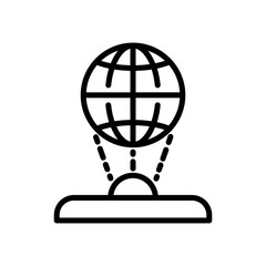 Global hologram icon in thin line art.