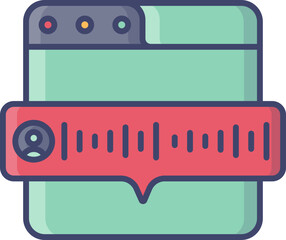 Online message web page icon in green and red color.