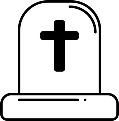 Obraz premium Flat style Graveyard icon in black outline.
