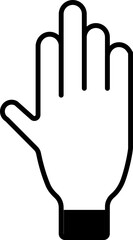 Line art Glove icon in flat style.