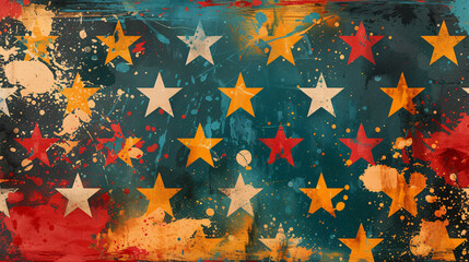Black History Month with a Canvas Grunge Texture and Red Yellow Green Paint Color Background.