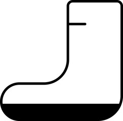 Flat Style Boot icon in black and white color.