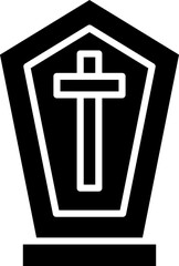 Tombstone Icon In Black And White Color.