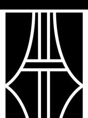 Black And White Color Window Icon In Flat Style.