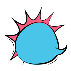Comic bubbles in pink and blue color.