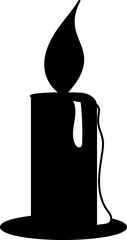 Candle Icon In Black And White Color.