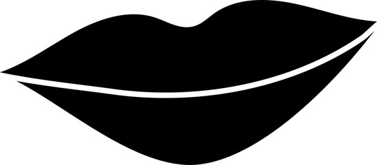Illustration of Lips Icon In Glyph Style.