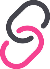 Flat Style Link icon in grey and pink color.