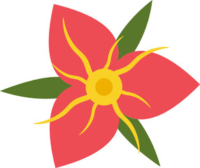 Flower with Leaves icon in flat style.