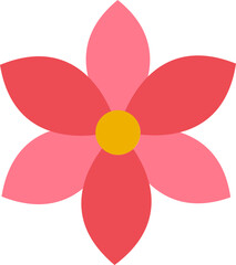 Flat Style Flower icon in red color.
