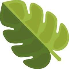 Green Leaf icon in flat style.