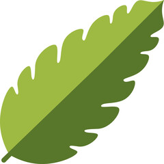 Green Leaf icon in flat style. - obrazy, fototapety, plakaty