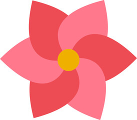 Flat Style Flower icon in red color.
