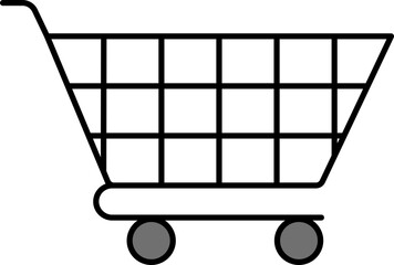 Line Art Shopping Cart Icon.