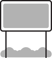 Obraz premium Blank traffic board icon in gray and black color.