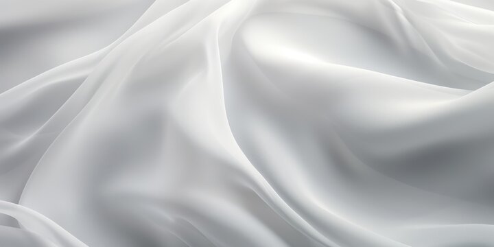 Abstract white and Light Gray silk fabric weave of cotton or linen satin fabric lies texture background.