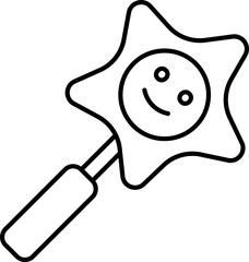 Rattle Icon In Black Outline.