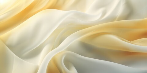Obraz premium Abstract white and Light Yellow silk fabric weave of cotton or linen satin fabric lies texture background.