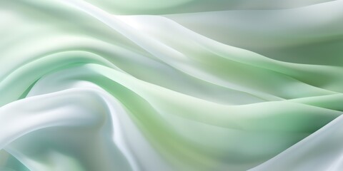 Fototapeta premium Abstract white and Lighter Green silk fabric weave of cotton or linen satin fabric lies texture background.