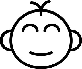 Baby Boy Icon In Black Outline.