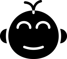 Baby Boy Icon In B&W Color.