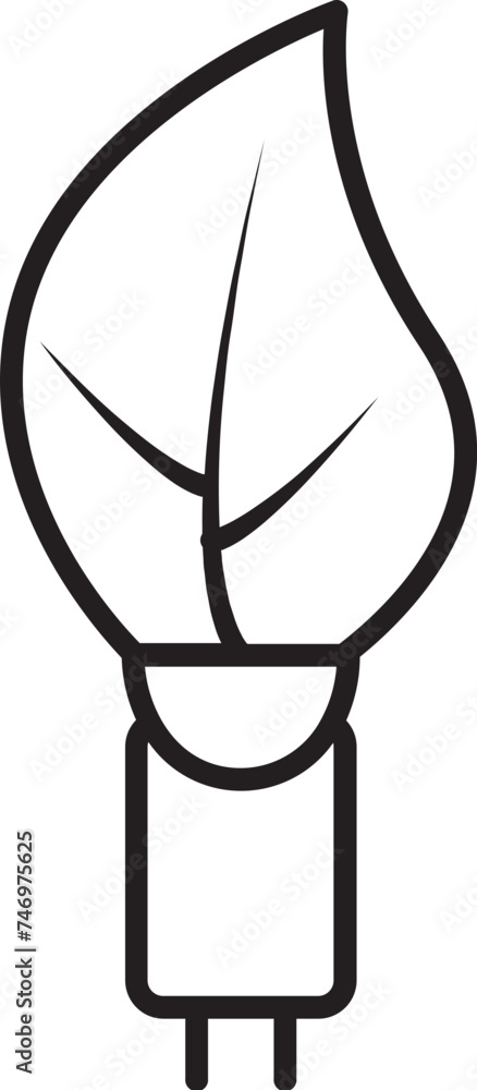 Wall mural Flat style Eco plug icon in line art.