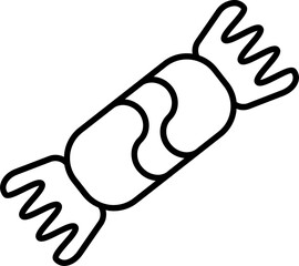 Obraz premium Toffee icon or symbol in black line art.