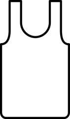 Tank Top or Undershirt Icon in thin Line Art.