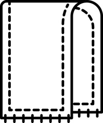 Towel hang icon in thin line art.