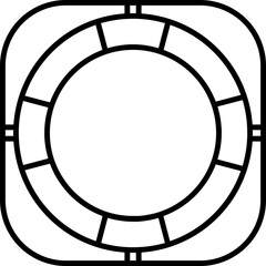 Naklejka premium Line art Swimming Ring icon in flat style.