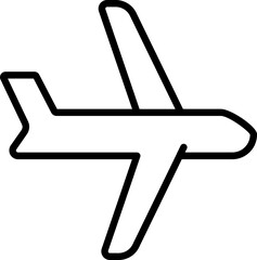 Flat style Airplane icon in line art.