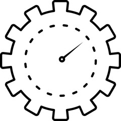 Speed setting icon in black line art.