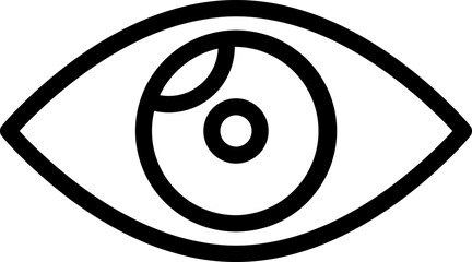 Illustration Of Eye Icon In Line Art Style.