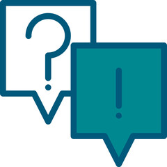 FAQ Icon In Cyan And White Color.