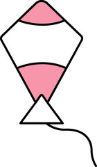 Illustration of Kite Icon In White And Pink Color.