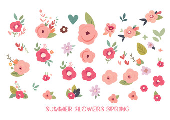 leaves nature flowers spring illustration