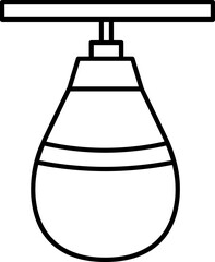 Punching Bag or Ball icon in black line art.