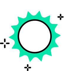 Flat style Sunshine icon in green and black color.