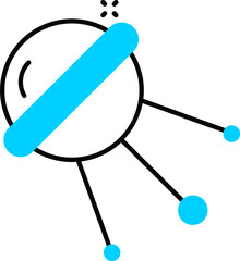 Black and White sputnik icon in flat style.