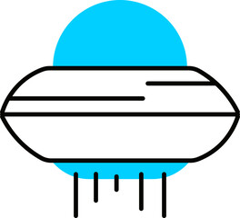 Flat style UFO or Alien spaceship icon.