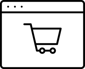 Online Shopping Website Page icon in Line art.