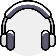 Headphone icon in gray and black color.
