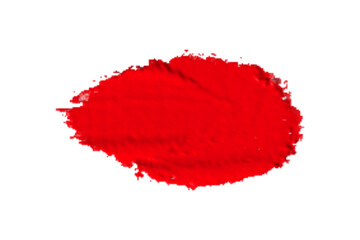 ruddy Paint brush stroke oil color. Art draw red brush isolated on white background.