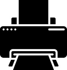 Printer Icon In Black And White Color.