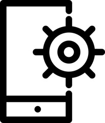 Obraz premium Line art mobile setting icon in flat style.